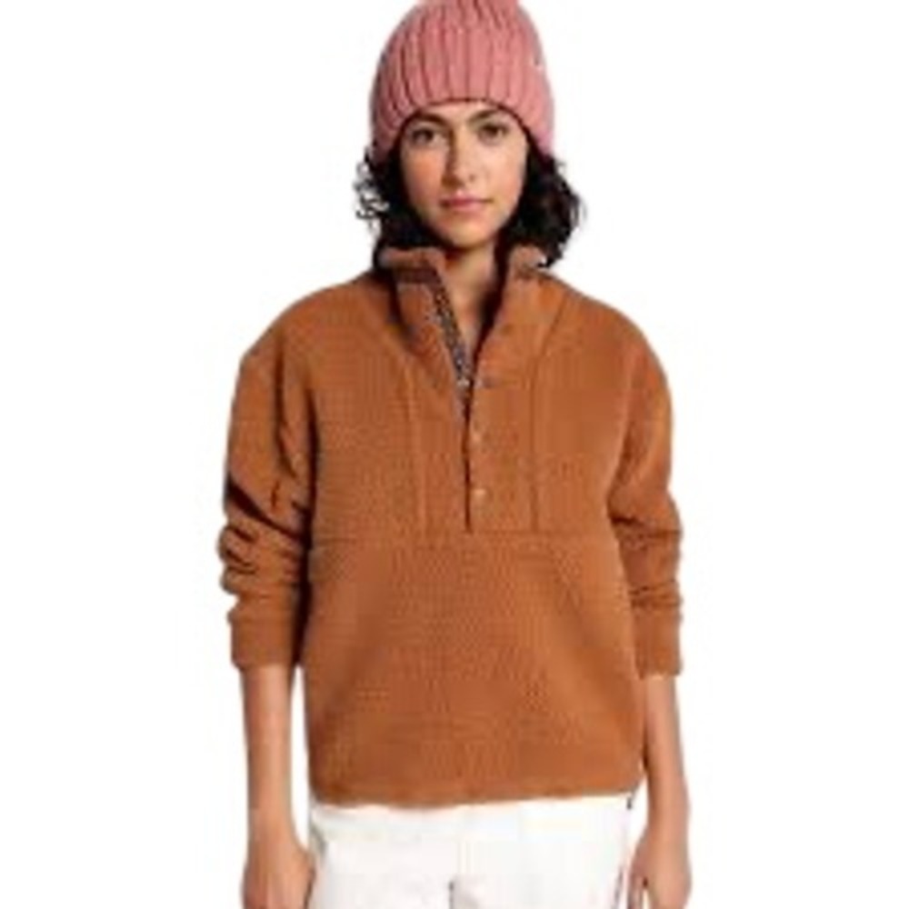 Alpine Design Womens Sherpa Pullover Snap Top Caramel Latte Size Medium